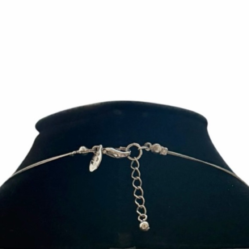 Express Silver Double Stranded Blue Beaded Illusi… - image 2